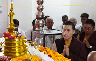 The 17th Karmapa in
                  Sanchi