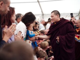 Thaye Dorje, His Holiness the 17th Gyalwa Karmapa, visits the London Diamond Way Buddhist Centre. Photo: Tokpa Korlo.