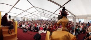 Thaye Dorje, His Holiness the 17th Gyalwa Karmapa, visits the London Diamond Way Buddhist Centre. Photo: Tokpa Korlo.