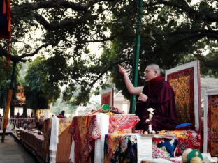 Thaye Dorje, His Holiness the 17th Gyalwa Karmapa, presided over the 2024 Kagyu Monlam in Bodh Gaya. Photo: Tokpa Korlo