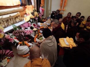 Thaye Dorje, His Holiness the 17th Gyalwa Karmapa, presided over the 2024 Kagyu Monlam in Bodh Gaya. Photo: Tokpa Korlo