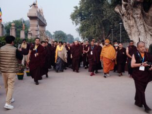 Thaye Dorje, His Holiness the 17th Gyalwa Karmapa, presided over the 2024 Kagyu Monlam in Bodh Gaya. Photo: Tokpa Korlo