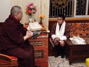 Thaye Dorje, His Holiness the 17th Gyalwa Karmapa, presided over the 2024 Kagyu Monlam in Bodh Gaya. Photo: Tokpa Korlo