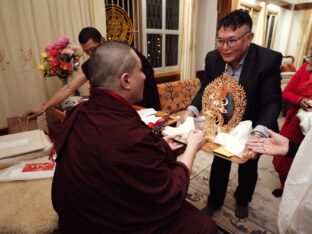 Thaye Dorje, His Holiness the 17th Gyalwa Karmapa, presided over the 2024 Kagyu Monlam in Bodh Gaya. Photo: Tokpa Korlo