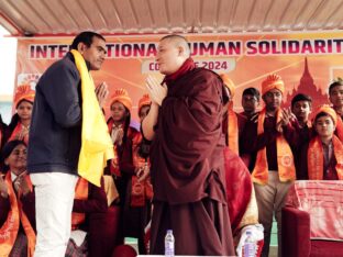 Thaye Dorje, His Holiness the 17th Gyalwa Karmapa, presided over the 2024 Kagyu Monlam in Bodh Gaya. Photo: Tokpa Korlo