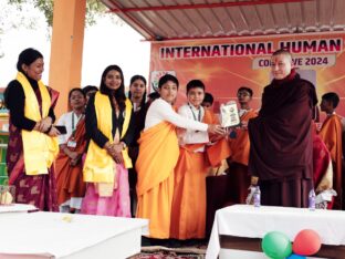 Thaye Dorje, His Holiness the 17th Gyalwa Karmapa, presided over the 2024 Kagyu Monlam in Bodh Gaya. Photo: Tokpa Korlo