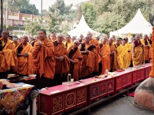 Thaye Dorje, His Holiness the 17th Gyalwa Karmapa, presided over the 2024 Kagyu Monlam in Bodh Gaya. Photo: Tokpa Korlo