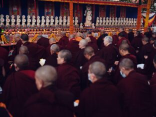 Thaye Dorje, His Holiness the 17th Gyalwa Karmapa, presided over the 2024 Kagyu Monlam in Bodh Gaya. Photo: Tokpa Korlo