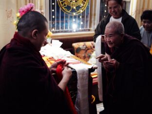 Thaye Dorje, His Holiness the 17th Gyalwa Karmapa, presided over the 2024 Kagyu Monlam in Bodh Gaya. Photo: Tokpa Korlo