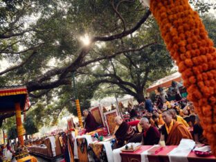 Thaye Dorje, His Holiness the 17th Gyalwa Karmapa, presided over the 2024 Kagyu Monlam in Bodh Gaya. Photo: Tokpa Korlo