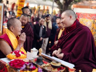 Thaye Dorje, His Holiness the 17th Gyalwa Karmapa, presided over the 2024 Kagyu Monlam in Bodh Gaya. Photo: Tokpa Korlo