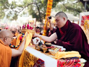 Thaye Dorje, His Holiness the 17th Gyalwa Karmapa, presided over the 2024 Kagyu Monlam in Bodh Gaya. Photo: Tokpa Korlo