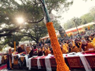 Thaye Dorje, His Holiness the 17th Gyalwa Karmapa, presided over the 2024 Kagyu Monlam in Bodh Gaya. Photo: Tokpa Korlo