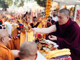 Thaye Dorje, His Holiness the 17th Gyalwa Karmapa, presided over the 2024 Kagyu Monlam in Bodh Gaya. Photo: Tokpa Korlo