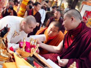 Thaye Dorje, His Holiness the 17th Gyalwa Karmapa, presided over the 2024 Kagyu Monlam in Bodh Gaya. Photo: Tokpa Korlo