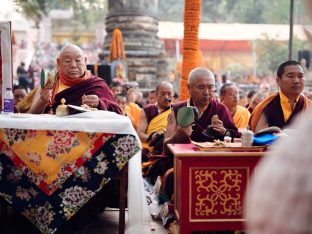 Thaye Dorje, His Holiness the 17th Gyalwa Karmapa, presided over the 2024 Kagyu Monlam in Bodh Gaya. Photo: Tokpa Korlo