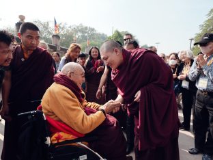 Thaye Dorje, His Holiness the 17th Gyalwa Karmapa, presided over the 2024 Kagyu Monlam in Bodh Gaya. Photo: Tokpa Korlo