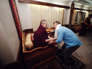 Thaye Dorje, His Holiness the 17th Gyalwa Karmapa, presided over the 2024 Kagyu Monlam in Bodh Gaya. Photo: Tokpa Korlo