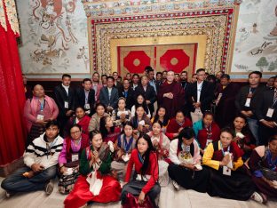 Thaye Dorje, His Holiness the 17th Gyalwa Karmapa, presided over the 2024 Kagyu Monlam in Bodh Gaya. Photo: Tokpa Korlo