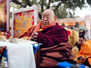 Thaye Dorje, His Holiness the 17th Gyalwa Karmapa, presided over the 2024 Kagyu Monlam in Bodh Gaya. Photo: Tokpa Korlo