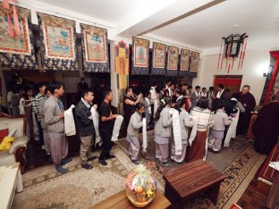 Thaye Dorje, His Holiness the 17th Gyalwa Karmapa, presided over the 2024 Kagyu Monlam in Bodh Gaya. Photo: Tokpa Korlo