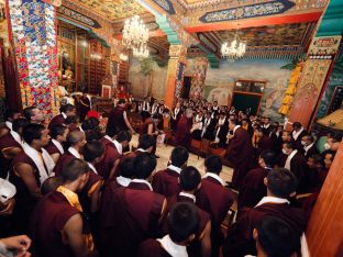 Thaye Dorje, His Holiness the 17th Gyalwa Karmapa, presided over the 2024 Kagyu Monlam in Bodh Gaya. Photo: Tokpa Korlo