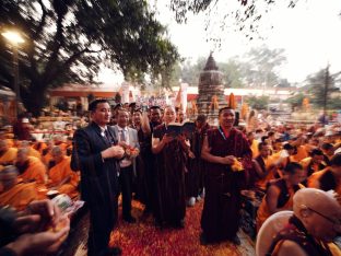 Thaye Dorje, His Holiness the 17th Gyalwa Karmapa, presided over the 2024 Kagyu Monlam in Bodh Gaya. Photo: Tokpa Korlo