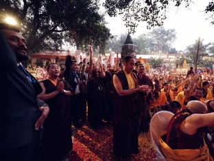 Thaye Dorje, His Holiness the 17th Gyalwa Karmapa, presided over the 2024 Kagyu Monlam in Bodh Gaya. Photo: Tokpa Korlo