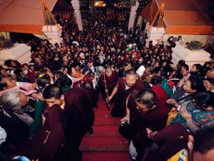 Thaye Dorje, His Holiness the 17th Gyalwa Karmapa, presided over the 2024 Kagyu Monlam in Bodh Gaya. Photo: Tokpa Korlo