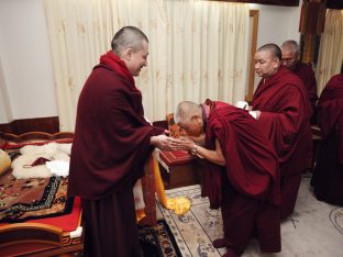 Thaye Dorje, His Holiness the 17th Gyalwa Karmapa, presided over the 2024 Kagyu Monlam in Bodh Gaya. Photo: Tokpa Korlo