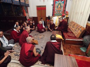 Thaye Dorje, His Holiness the 17th Gyalwa Karmapa, presided over the 2024 Kagyu Monlam in Bodh Gaya. Photo: Tokpa Korlo