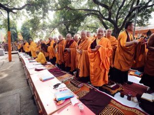 Thaye Dorje, His Holiness the 17th Gyalwa Karmapa, presided over the 2024 Kagyu Monlam in Bodh Gaya. Photo: Tokpa Korlo