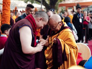 Thaye Dorje, His Holiness the 17th Gyalwa Karmapa, presided over the 2024 Kagyu Monlam in Bodh Gaya. Photo: Tokpa Korlo